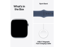Charger l&#39;image dans la galerie, APPLE Watch S10 GPS 46 mm Boîtier Aluminum Silver, Bracelet Denim Sport S/M (MWWM3QF/A) Smartwatch Silver
