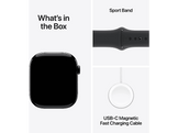 APPLE Watch S10 GPS 46 mm Boîtier Aluminum Jet Black, Bracelet Black Sport S/M (MWWR3QF/A)
