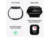 APPLE Watch S10 GPS 46 mm Boîtier Aluminum Jet Black, Bracelet Black Sport S/M (MWWR3QF/A)