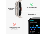APPLE Watch S8 GPS 41 mm Boîtier Aluminium Argent, Bracelet Sport Blanc Regular (MP6K3NF/A)