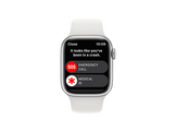 APPLE Watch S8 GPS 41 mm Boîtier Aluminium Argent, Bracelet Sport Blanc Regular (MP6K3NF/A)