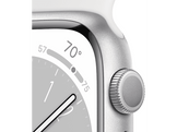 APPLE Watch S8 GPS 41 mm Boîtier Aluminium Argent, Bracelet Sport Blanc Regular (MP6K3NF/A)