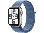 APPLE Watch SE GPS 40 mm Boîtier aluminium Silver, Bracelet Sport Loop Winter Blue (MRE33QF/A)