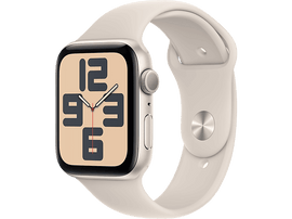 APPLE Watch SE GPS 44 mm Boîtier aluminium Starlight, Bracelet Sport Band Starlight - M/L (MRE53QF/A)