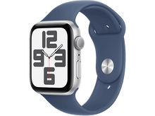 Charger l&#39;image dans la galerie, APPLE Watch SE GPS 44mm Silver Aluminium Case Denim Sport Band S/M
