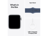 APPLE Watch SE GPS + Cellular 40mm Silver Aluminium Case Denim Sport Band S/M