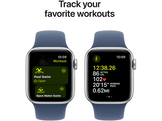 APPLE Watch SE GPS + Cellular 40mm Silver Aluminium Case Denim Sport Band S/M