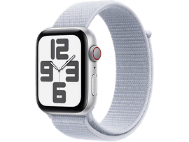 APPLE Watch SE GPS + Cellular 44mm Silver Aluminium Case Blue Cloud Sport Loop