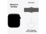 APPLE Watch Series 11 GPS + Cellular - 42mm Natural Titanium Case - Stone Grey Sport Band S/M
