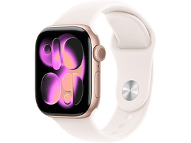 APPLE Watch Series 11 GPS + Cellular - 42mm Rose Gold Aluminium Case - Light Blush Sport Band S/M