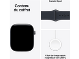 APPLE Watch Series 12 GPS 46mm - Space Grey boîtier en Aluminium - Navy Blue Sport Band - M/L