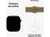 APPLE Watch Series 12 GPS + Cellulaire 42mm - Bronze Sombre Aluminium Case - Olive Sport Band - M/L