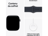 APPLE Watch Series 12 GPS + Cellulaire 42mm - Gris Sidéral Aluminium Case - Bleu Marine Sport Band - M/L