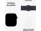 APPLE Watch Series 12 GPS + Cellulaire 42mm - Naturel Titanium Case - Bleu Marine Sport Band - S/M