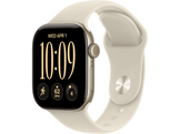 APPLE Watch Series 12 GPS + Cellulaire 42mm - Or Clair Aluminium Case - Sable Sport Band - S/M