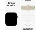 APPLE Watch Series 12 GPS + Cellular 46mm - Or Clair Aluminium Case - Sable Sport Band - M/L