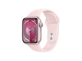 APPLE Watch Series 9 GPS 41mm Boîtier aluminium Light Pink, Bracelet Sport Light Pink - S/M (MR933QF/A)