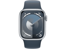 Charger l&#39;image dans la galerie, APPLE Watch Series 9 GPS 41mm Boîtier aluminium Silver, Bracelet Sport Storm Blue - S/M (MR903QF/A)
