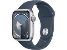 Charger l&#39;image dans la galerie, APPLE Watch Series 9 GPS 41mm Boîtier aluminium Silver, Bracelet Sport Storm Blue - S/M (MR903QF/A)
