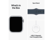 Charger l&#39;image dans la galerie, APPLE Watch Series 9 GPS 41mm Boîtier aluminium Silver, Bracelet Sport Storm Blue - S/M (MR903QF/A)
