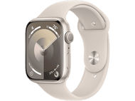 APPLE Watch Series 9 GPS 45mm Boîtier aluminium Starlight, Bracelet Sport Starlight - M/L (MR973QF/A)