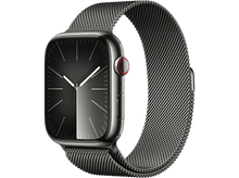 Charger l&#39;image dans la galerie, APPLE Watch Series 9 GPS + Cellular 45 mm Boîtier Stainless Steel Graphite, Bracelet Milanese Loop Graphite (MRMX3QF/A)
