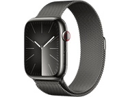 APPLE Watch Series 9 GPS + Cellular 45 mm Boîtier Stainless Steel Graphite, Bracelet Milanese Loop Graphite (MRMX3QF/A)