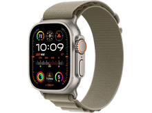 Charger l&#39;image dans la galerie, APPLE Watch Ultra 2 GPS + Cellular 49 mm Boîtier en titane, Bracelet Olive Alpine Loop - Large (MRF03NF/A)
