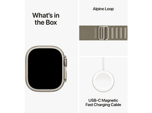 Charger l&#39;image dans la galerie, APPLE Watch Ultra 2 GPS + Cellular 49 mm Boîtier en titane, Bracelet Olive Alpine Loop - Large (MRF03NF/A)
