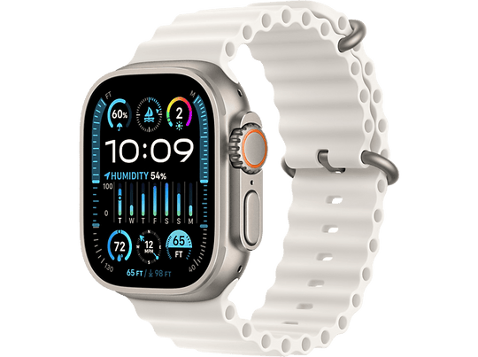 APPLE Watch Ultra 2 GPS + Cellular 49 mm Boîtier en titane, Bracelet White Ocean (MREJ3NF/A)