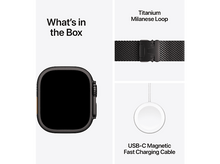 Charger l&#39;image dans la galerie, APPLE Watch Ultra 2 GPS + Cellular 49mm Black Titanium Milanese Loop Large Black Titanium Smartwatch Noir
