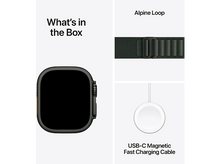 Charger l&#39;image dans la galerie, APPLE Watch Ultra 2 GPS + Cellular 49mm Dark Green Alpine Loop Small Black Titanium Smartwatch Dark Green
