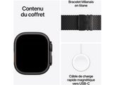 APPLE Watch Ultra 4 GPS + Cellulaire 49mm Boîtier en titane Noir - Bracelet Milanais en titane Noir - L