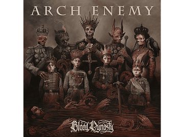 Couverture de l'album "Arch Enemy" avec plusieurs personnages costumés et un thème sombre.