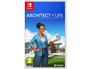 Boîte de jeu Nintendo Switch. Femme avec plans, simulateur de design.