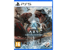 Charger l&#39;image dans la galerie, Boîte de jeu PS5 avec des dinosaures se battant. Le jeu est ARK: Survival Ascended.
