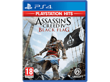 Charger l&#39;image dans la galerie, Jaquette du jeu Assassin&#39;s Creed IV: Black Flag. Un pirate avec des épées sur un navire, drapeau Jolly Roger, logo PS4.
