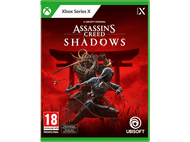 Jaquette de jeu Xbox Series X : Assassin's Creed Shadows. Samouraï et ninja se battant.