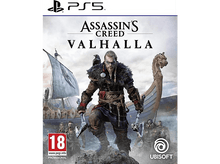 Charger l&#39;image dans la galerie, Couverture du jeu: Viking avec des haches, un drakkar et le nom du jeu &#39;Assassin&#39;s Creed Valhalla&#39;.
