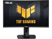 Charger l&#39;image dans la galerie, Écran d&#39;ordinateur noir avec le logo ASUS TUF GAMING sur l&#39;écran et la base.
