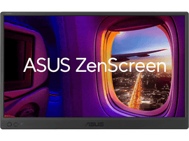 Moniteur ASUS ZenScreen montrant une vue de fenêtre d