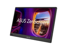 Charger l&#39;image dans la galerie, Un moniteur ASUS ZenScreen affiche une vue de fenêtre avec une aile d&#39;avion.
