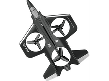 Charger l&#39;image dans la galerie, Modèle de jet noir avec trois hélices, fond blanc.
