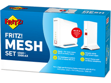 Charger l&#39;image dans la galerie, Ensemble de boîte d&#39;un système Wi-Fi maillé, avec un routeur et un répéteur sur fond blanc.
