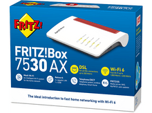 Charger l&#39;image dans la galerie, Boîte du routeur Fritz!Box 7530 AX. Image du routeur blanc sur le devant avec du texte.
