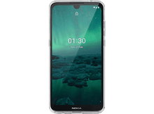 Charger l&#39;image dans la galerie, Un smartphone avec une coque transparente. L&#39;écran affiche une scène de nature et l&#39;heure.
