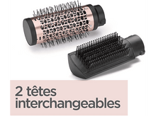 Charger l&#39;image dans la galerie, Deux accessoires de brosse à cheveux interchangeables. L&#39;un est une brosse, l&#39;autre est un canon en métal.
