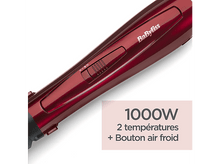 Charger l&#39;image dans la galerie, Outil de coiffure rouge avec réglages de puissance et texte : 1000W, 2 températures, bouton air froid.
