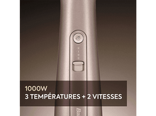 Charger l&#39;image dans la galerie, Gros plan d&#39;un fer à friser rose. Boutons montrent les réglages de puissance et de chaleur.
