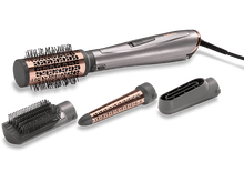 Charger l&#39;image dans la galerie, Une brosse à coiffer avec quatre têtes amovibles et un fond blanc.
